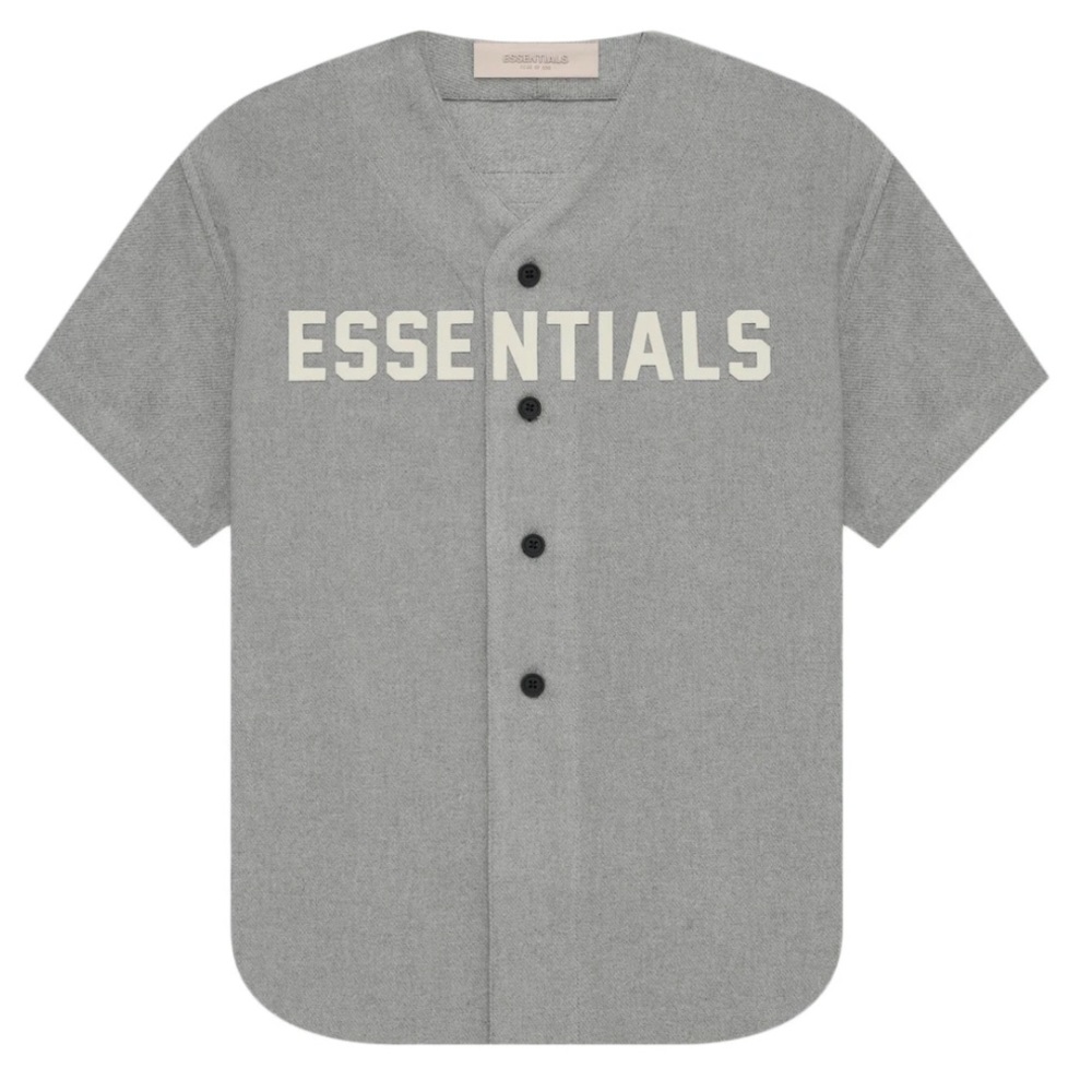 ESSENTIALS Fear of God Kids Grey Baseball Top - 14/16